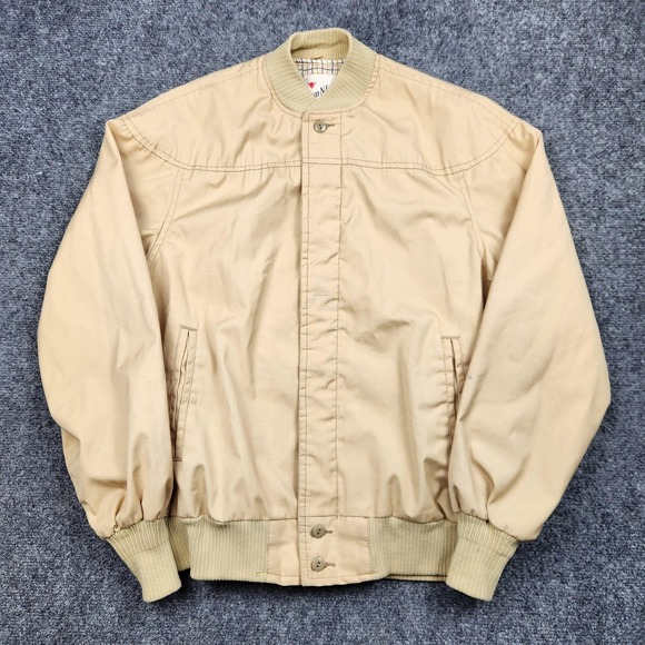 Land-N-Lakes Other - Vintage Land-N-Lakes Jacket Mens Medium Beige Cotton Bomber Talon Zip Lined 60s